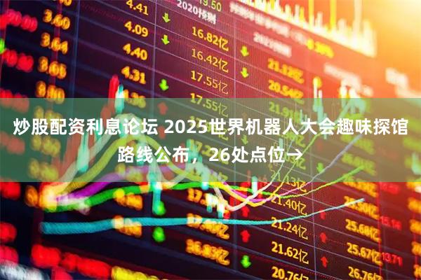 炒股配资利息论坛 2025世界机器人大会趣味探馆路线公布，26处点位→